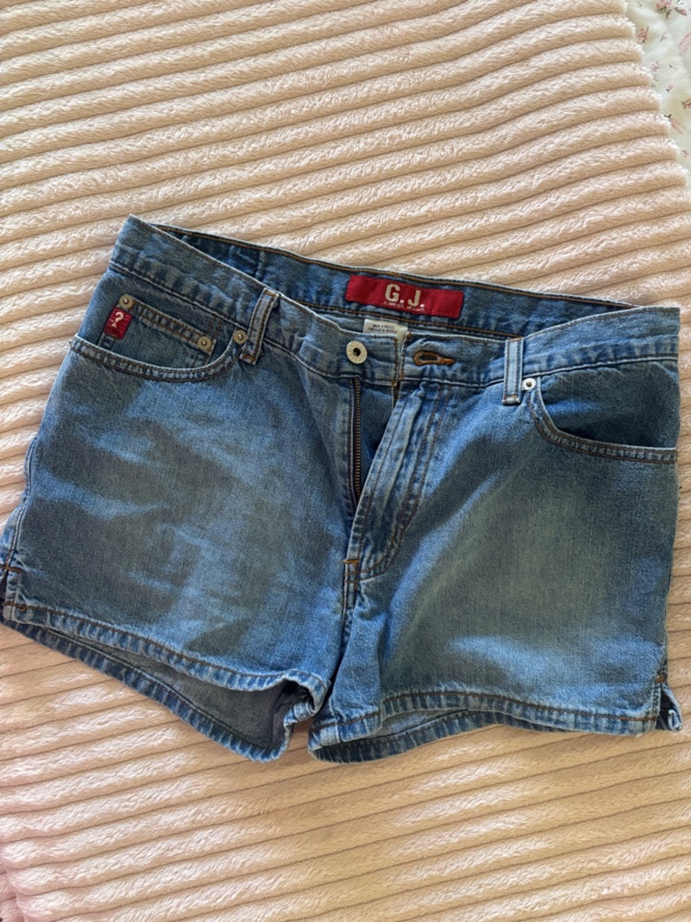 GUESS Women's Mid Wash Denim Shorts - Blue